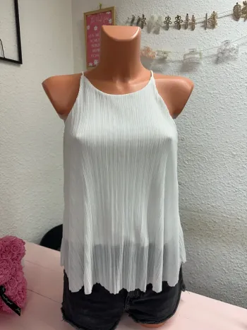 Débardeur blanc plissé