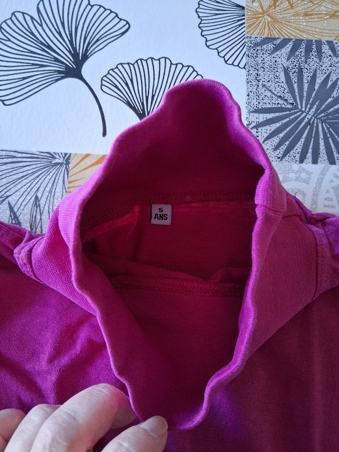 Lot 2 sous-pulls fille violet et rose 5 ans - photo numéro 6