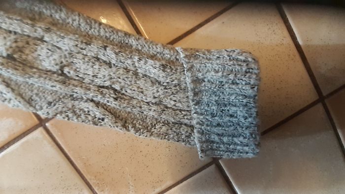 Veste grise chiné clair avec col montant - photo numéro 6