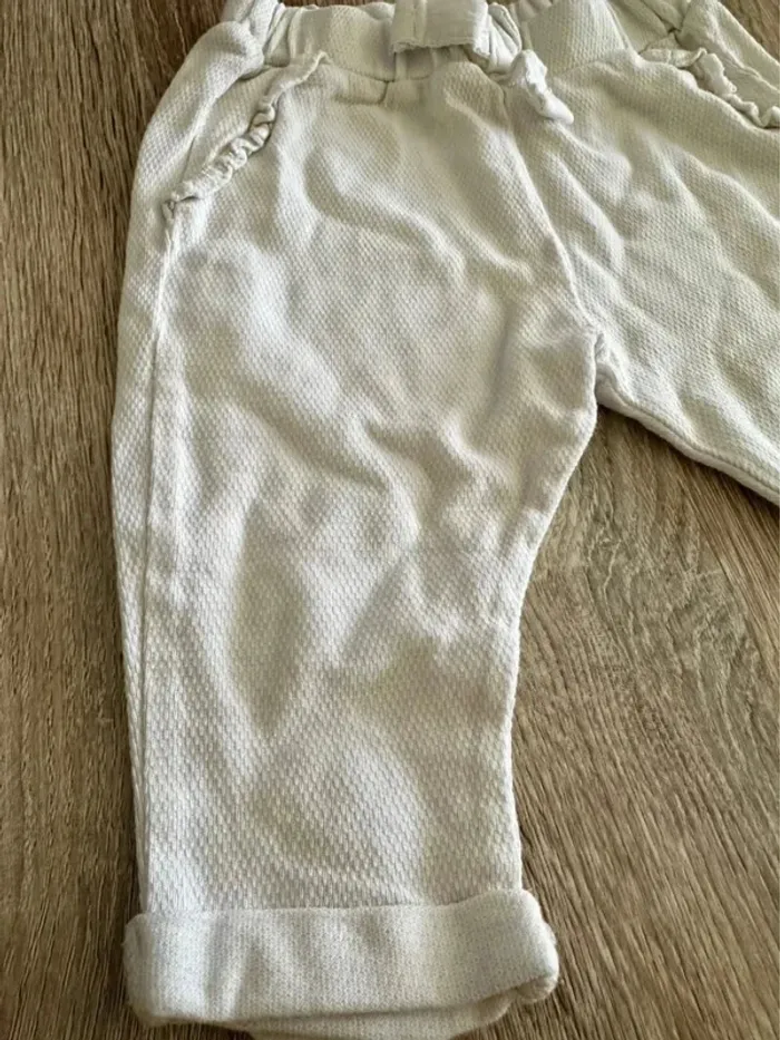 Pantalon fille blanc zara 3/6 mois - photo numéro 3