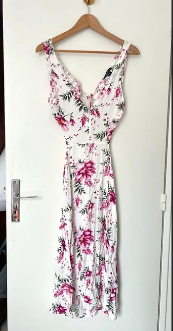 Robe longue à fleurs roses à dos nu et noeud dans le dos Forever 21 taille S