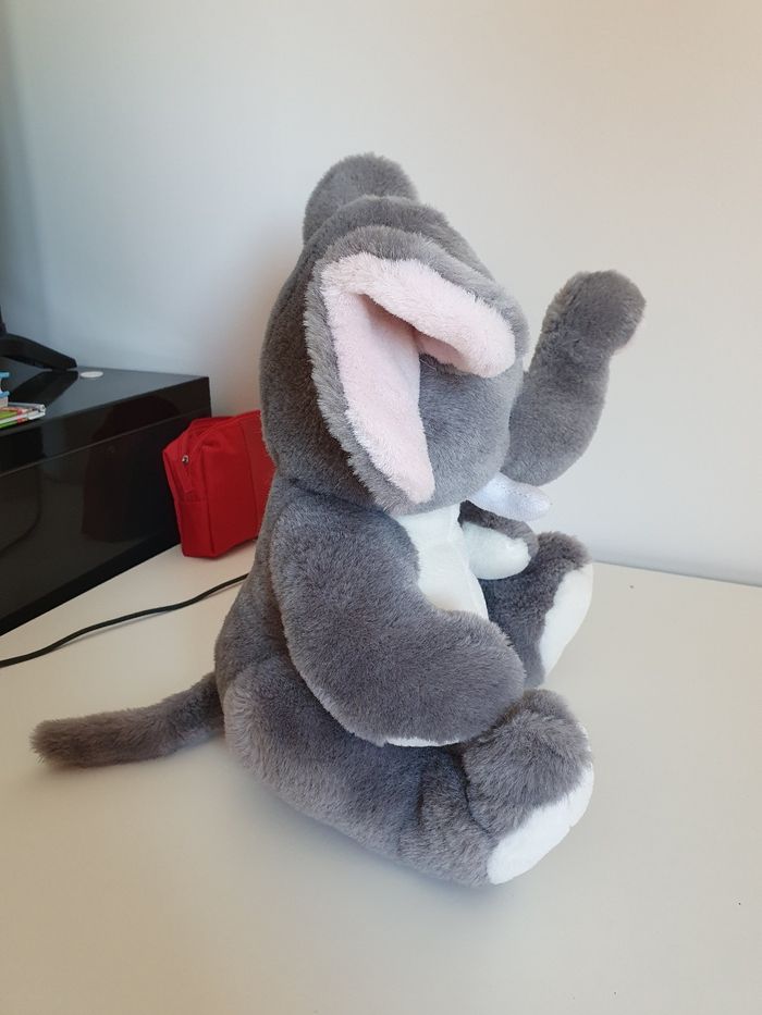 Grande peluche éléphant grise - photo numéro 4
