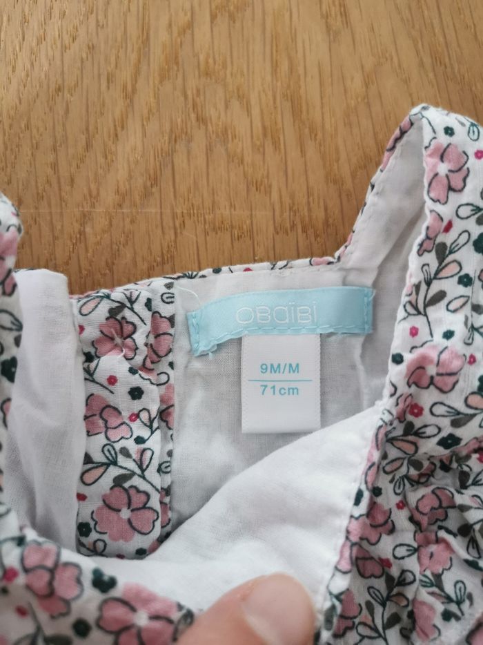 Robe liberty et culotte bloomer bébé fille 9mois obaibi tbe - photo numéro 5