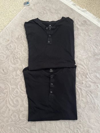 Le De 2 Polo-Shirt Noir H&M Regular Fit Taille M