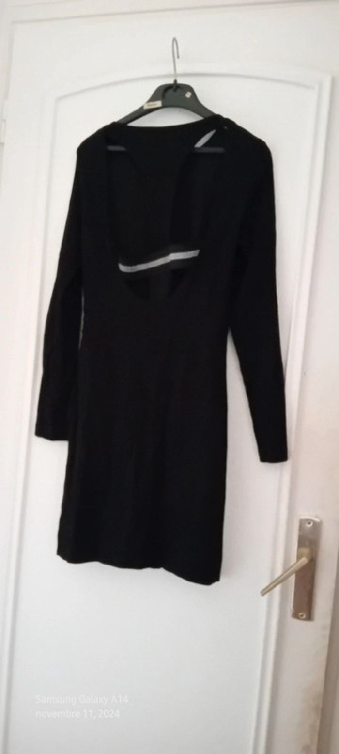 Robe chic noire dos ouvert bande élastique femme S Trafaluc Zara - photo numéro 8