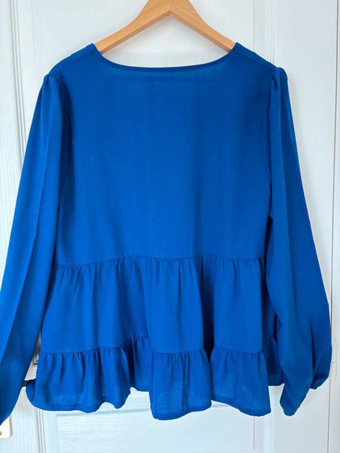 Blouse manche longue bleu rois - photo numéro 3