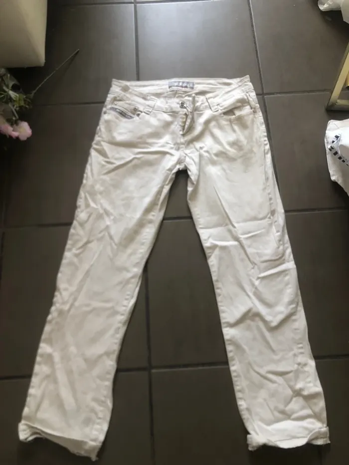 Jean blanc T42 femme 👖 - photo numéro 2