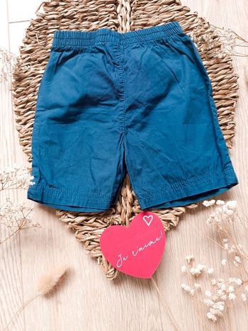 Short d'été bleu garçon 12 mois