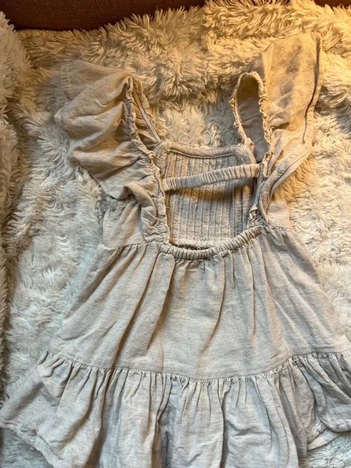 Ensemble robe et bloomer en lin beige 3 mois - photo numéro 6