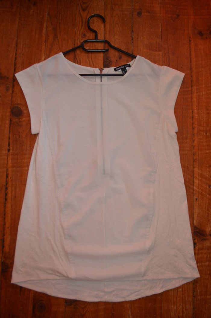 Tee shirt voile Mango Taille M/38 blanc créme