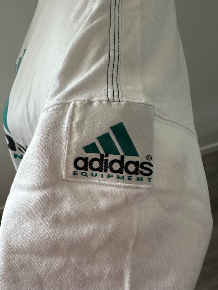 T-shirt blanc et vert Adidas Equipment Vintage T38 M - photo numéro 4