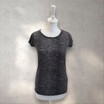 T-shirt fluide et léger manches courtes motifs zébrés Bonobo taille S