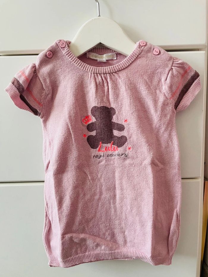 Robe Lulu Castagnette 12 mois 1 an rose automne hiver bébé