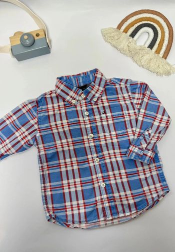 Chemise Tommy Hilfiger bébé garçon à carreaux 12 mois parfait état