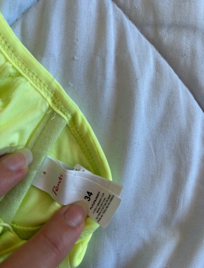 Haut de maillot de bain - bikini jaune fluo croisé penti taille XS/34 neuf - photo numéro 7