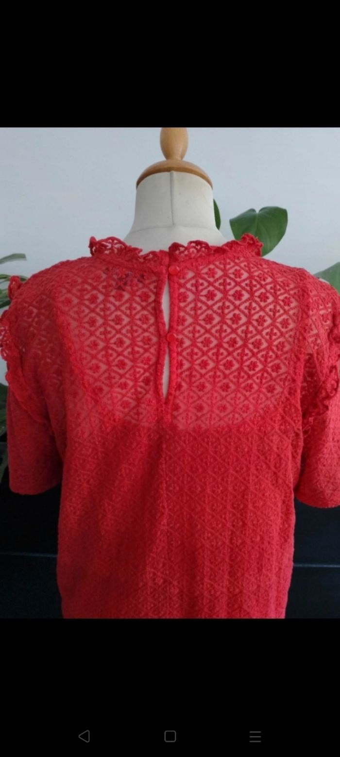 Blouse rouge manches courtes Bonobo - photo numéro 5