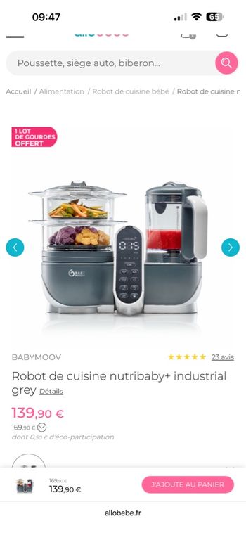 Babymoov Nutribaby Robot Cuiseur Bébé Multifonctions 6 en 1