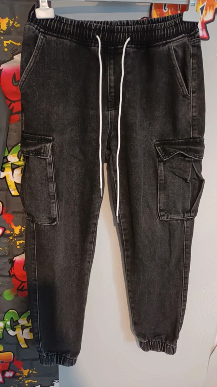 Cargo noir en jean