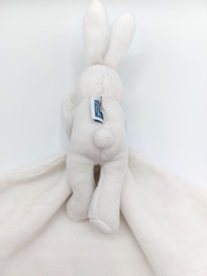 Doudou peluche lapin blanc JACADI et son mouchoir – 17 cm - sos doudou - photo numéro 3