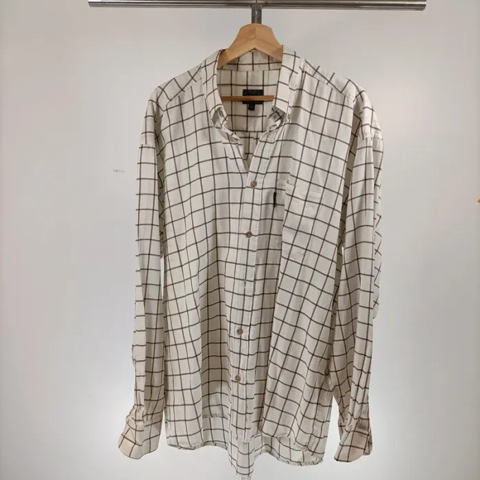 Chemise blanche à carreaux noirs Le Chameau - taille XXL - A031