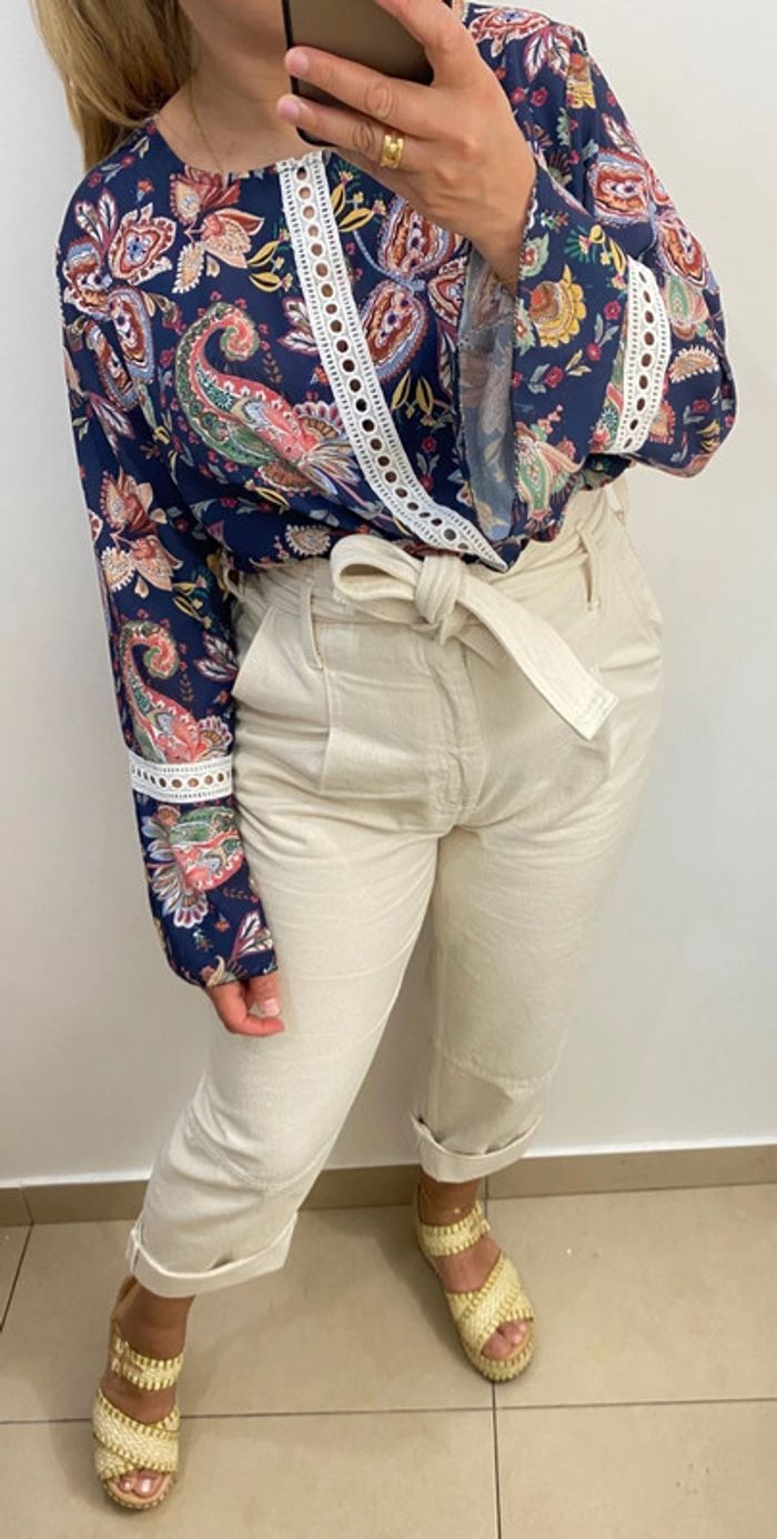 Blouse bohème imprimée Taille L - photo numéro 2