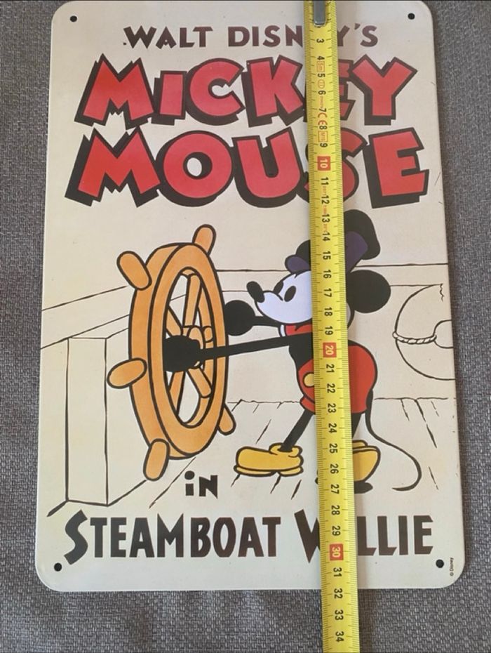 Plaque métallique Mickey Steamboat Willie - photo numéro 4