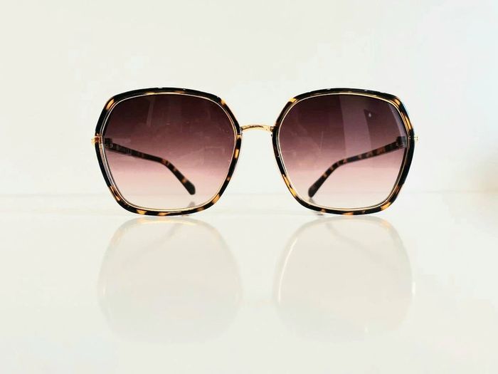 Lunette de soleil femme marron léopard contour doré verres dégradés uvprotection catégorie 3 - photo numéro 2