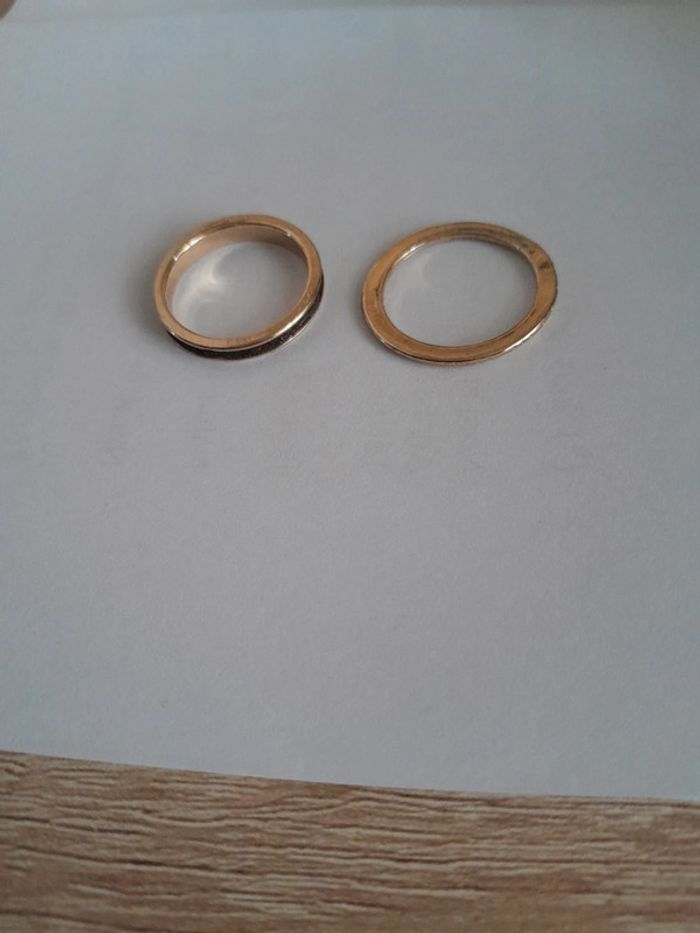 Magnifique duo bagues chics neuves inox - photo numéro 2