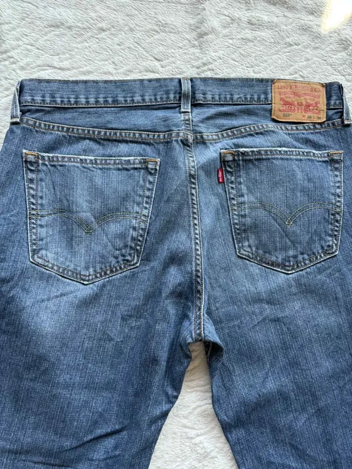 Jean Levi’s 559 Homme XL 46/48 W36 L36 bleu Relaxed straight droit Mexique 00s y2k grande taille - photo numéro 13