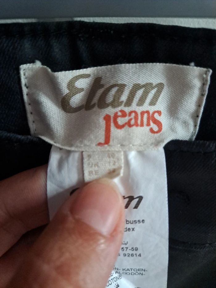 Jupe courte noire style jean 40 etam - photo numéro 9