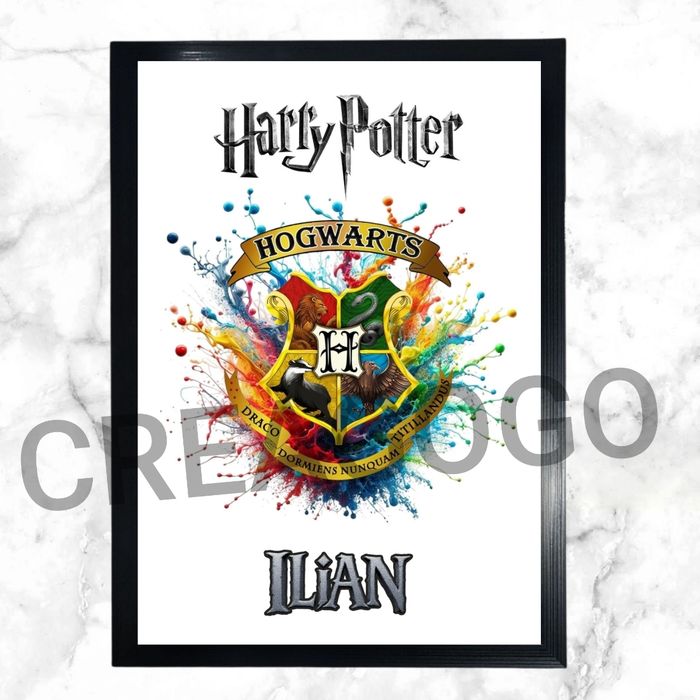🎨 Cadre + Affiche Personnalisée – Prénom au Choix – Harry Potter – 24x32 cm ⚡⚡