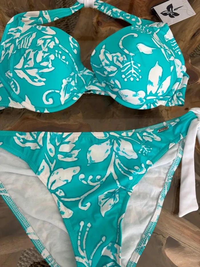 Maillot de bain 2 pièces Livia Monte Carlo bleu blanc - photo numéro 2