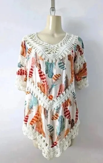 Blouse d'été colorée plage - taille L/XL