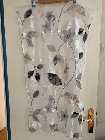 4 vitrages motif feuilles fleurs