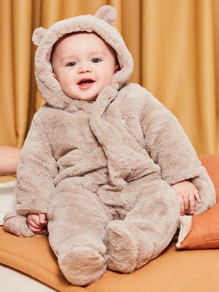 Combi-pilote en fourrure synthétique beige