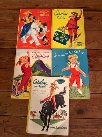 Lot de 5 livres Caroline Grands albums Hachette anciens état satisfaisant Probst