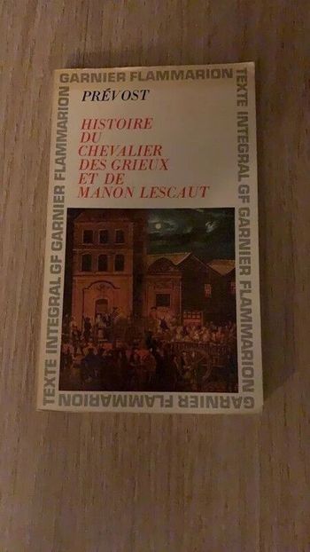 Livre Prevost-Histoire du chevalier des Grieux et de Manon Lescaut
