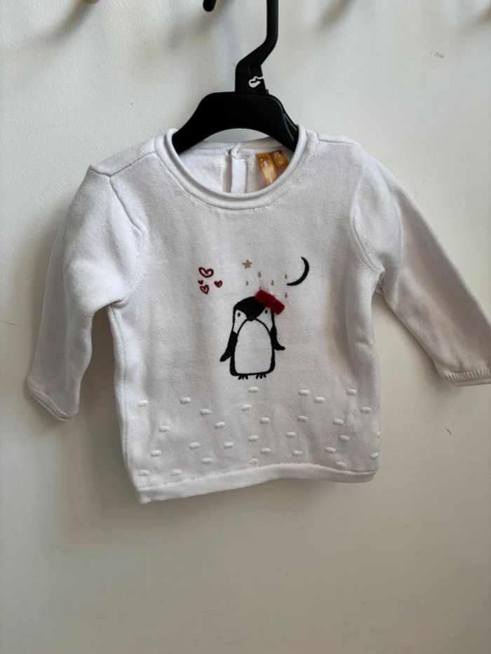 Pull pingouin Noël 6 mois - photo numéro 2
