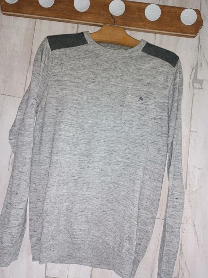Pull homme gris chiné