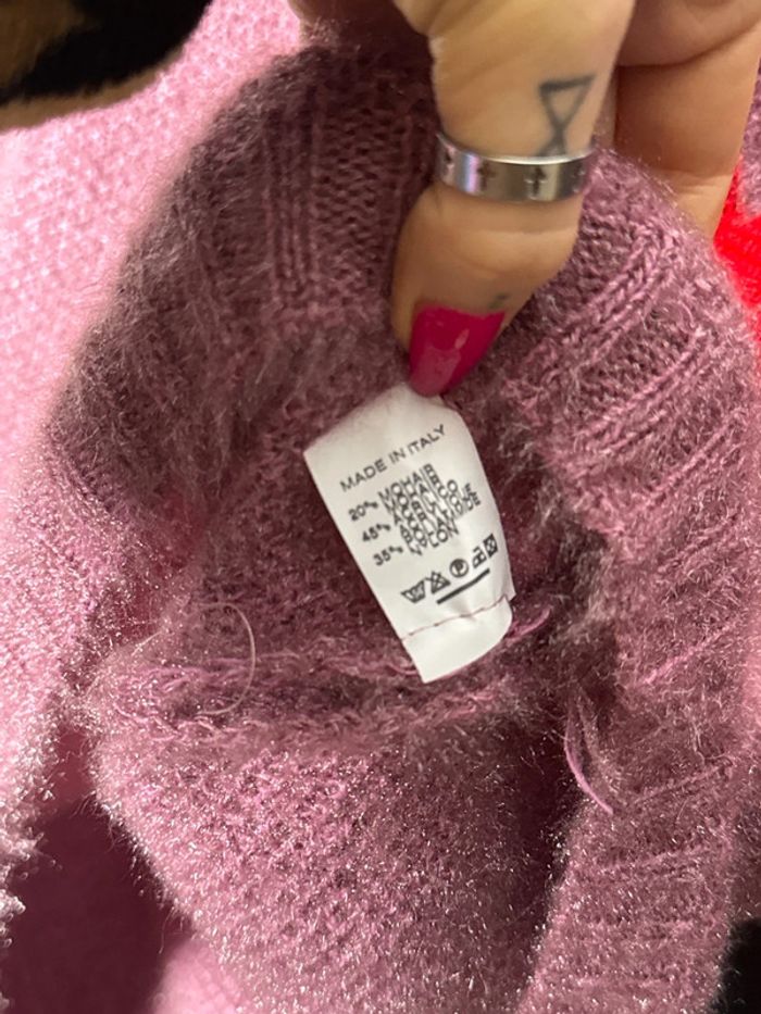 Très beau pull, tout doux vieux rose - photo numéro 5