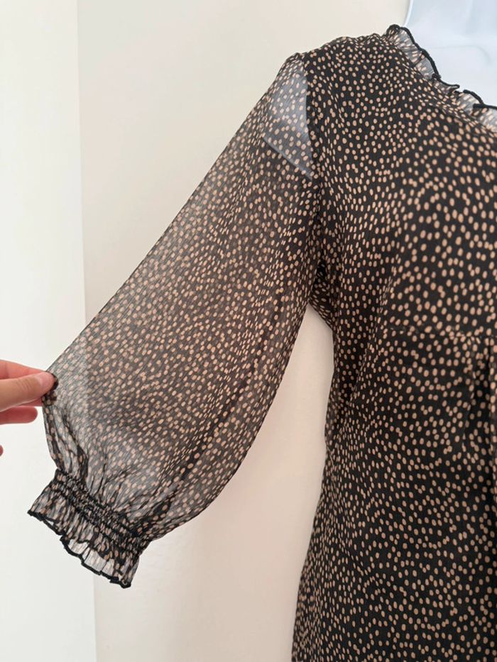 Robe noire tacheté beige Zara - photo numéro 2