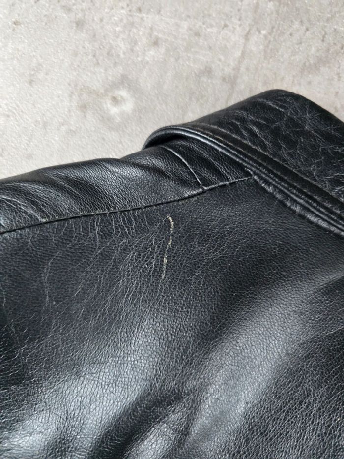 Veste cuir vintage noir homme taille 42 bon état - photo numéro 7