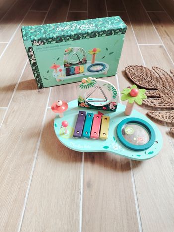 🎶Table plateau multi activités musicales La Jungle en bois marque Moulin Roty