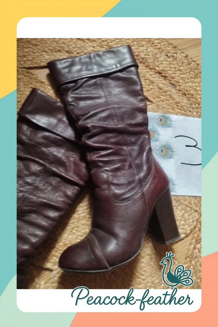 Bottes talons marrons 36 - photo numéro 2