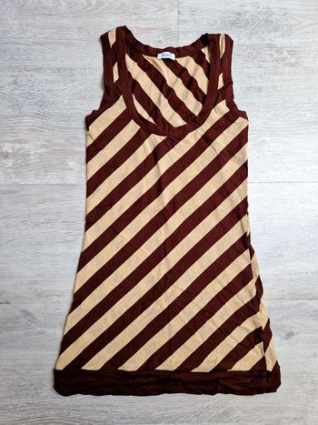 Débardeur long marron et doré rayé Pimkie XS