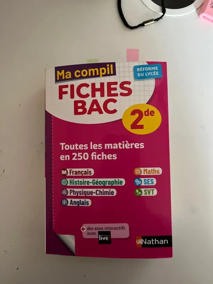 Livre avec fiche bac niveau 2de