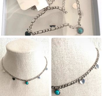 Collier argenté en acier inoxydable neuf
