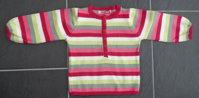 Joli pull à rayures fille 12 mois DPAM