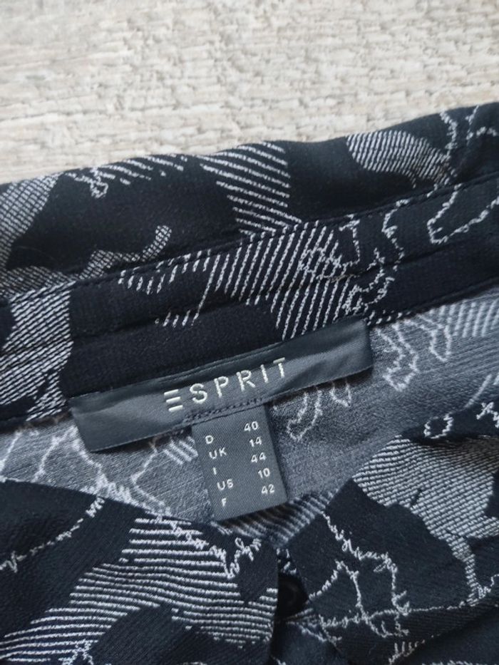 Chemise manches longues boutonnée motifs chevaux noirs et blancs taille 42 Esprit - photo numéro 9