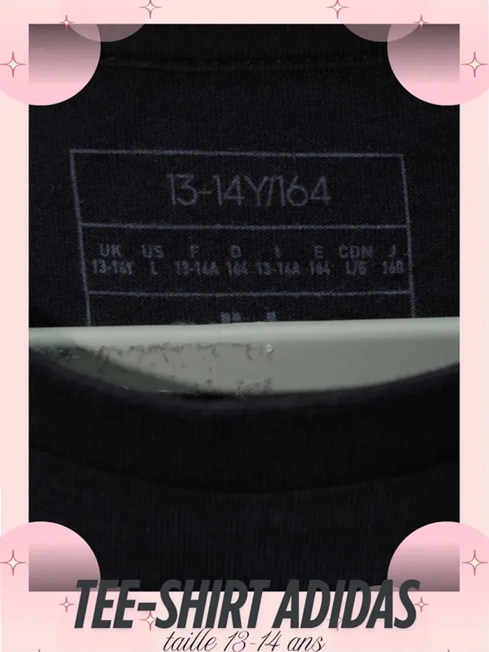 Tee-Shirt Noir Adidas - Taille 13-14 ans - photo numéro 4